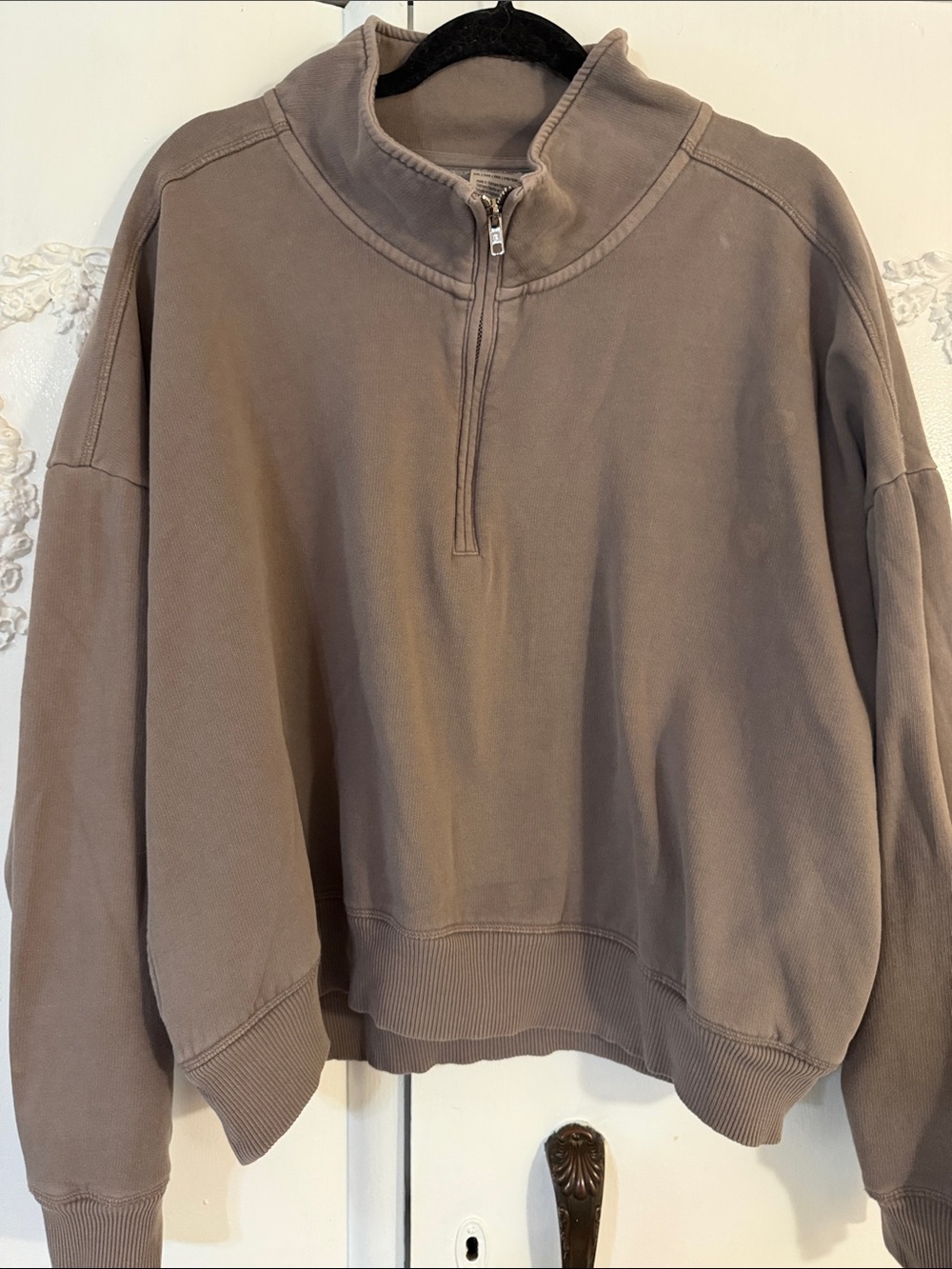 PINK Victoria's Secret Hoodie Zip-Up Sweatshirt  in Taupe XXL